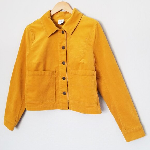 Cabi 3909 Citizen Jacket S Micro Corduroy Cord Marigold Mustard Yellow Pockets - Picture 7 of 16